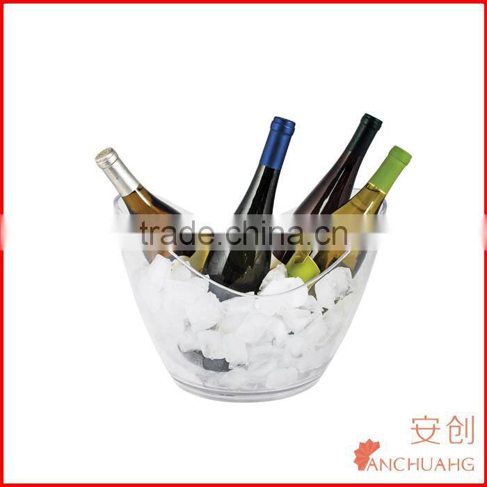 Bottle Wine Champagne Cooler,Oval Plastic 3.5L Bottle Acrylic Ice Bucket