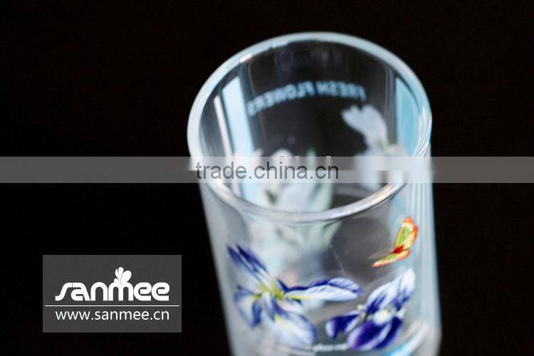 Fresh Flowers Series Blue Round Glass Cups