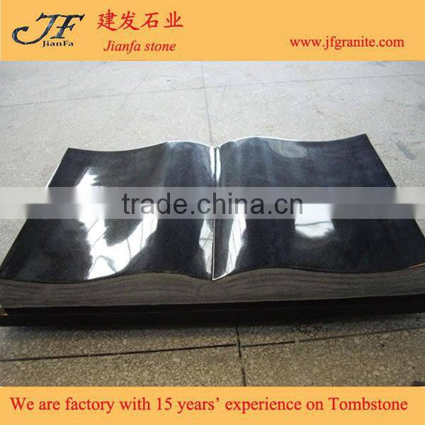 Flated Chinese Shanxi Absolute Black Granite Bible Headstones