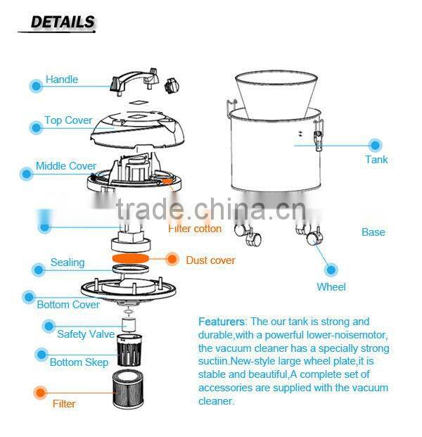 80L cyclone industrial vacuum cleaner