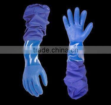 PVC glove with long sleeves