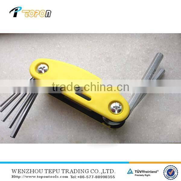 Various size folding cr-v hex key socket wrench set made by Tepu in China