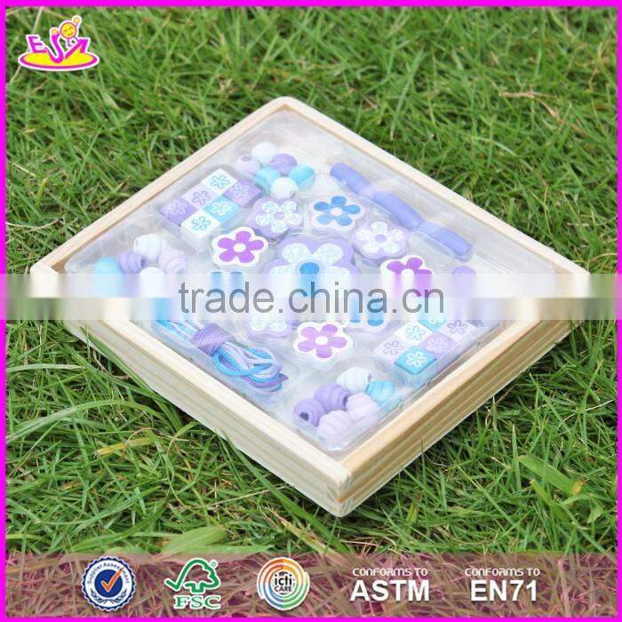 2017 new design children threading beads wooden educational toys for 4 year olds W11E061