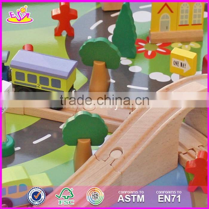 Top fashion funny activity toys wooden kids toy train W04C071-S