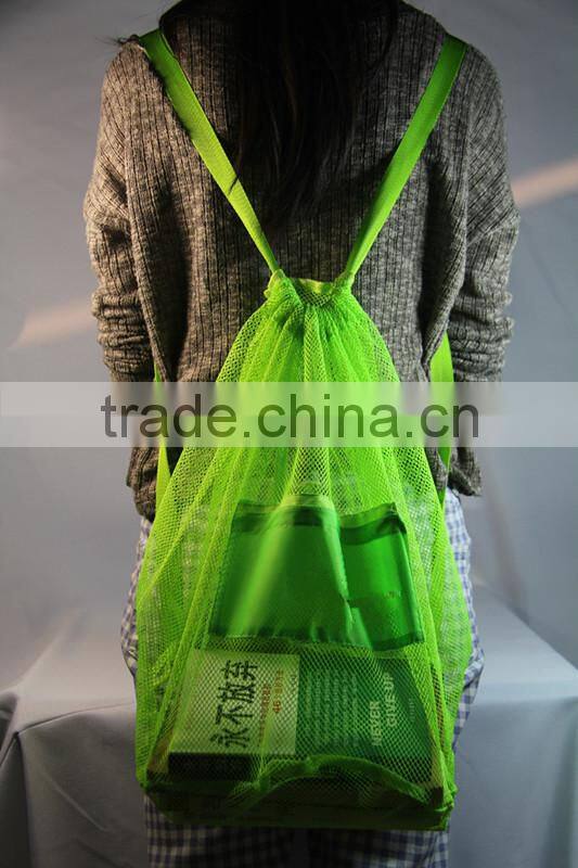 2016 green sand away Carry All Beach Mesh Bag Tote (Swim, Toys, Boating. Etc)
