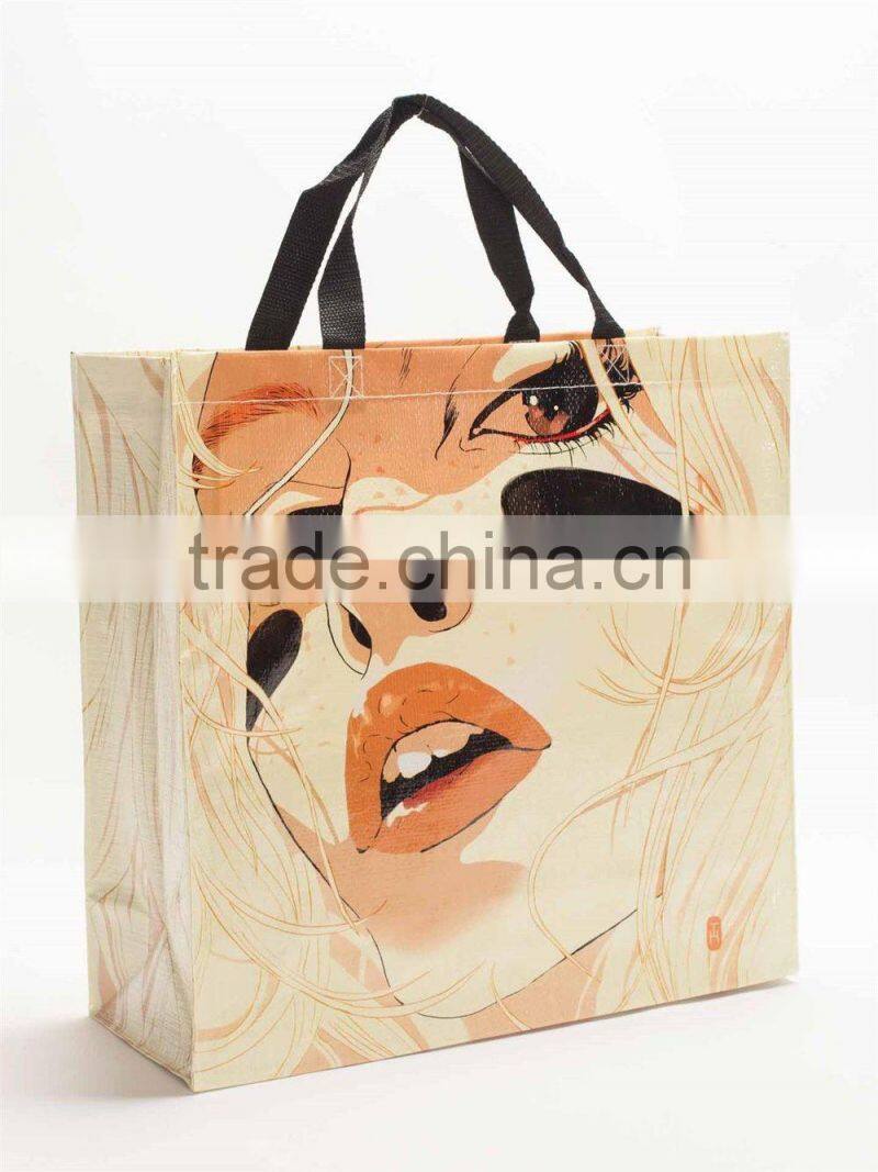 Reusable Eco Friendly Lamination Non Woven Clothes Garment Handle Tote Bag,Women Shopping Handbag