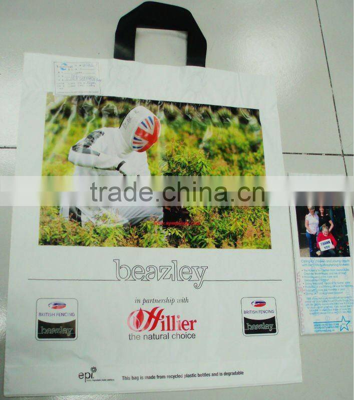 Degradable Flexiloop block bottom PE plastic bags