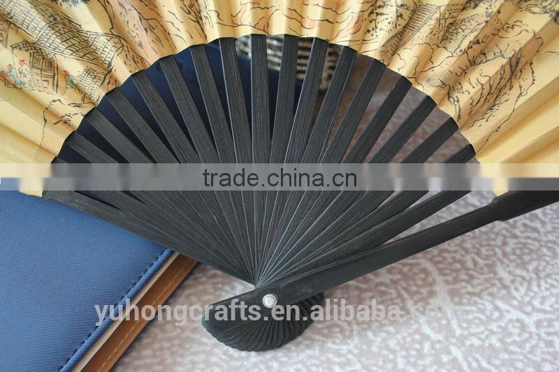 High quality bamboo silk hand fan for promotion