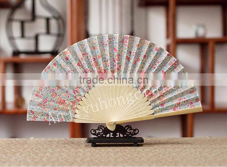 High quality and cheap bamboo fabric hand fans for wedding or festival gift