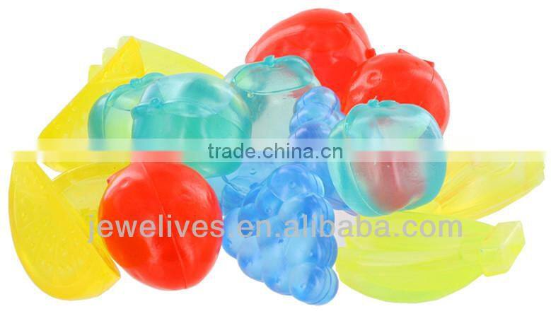 Reusable plastic ice cubes for drinking barware