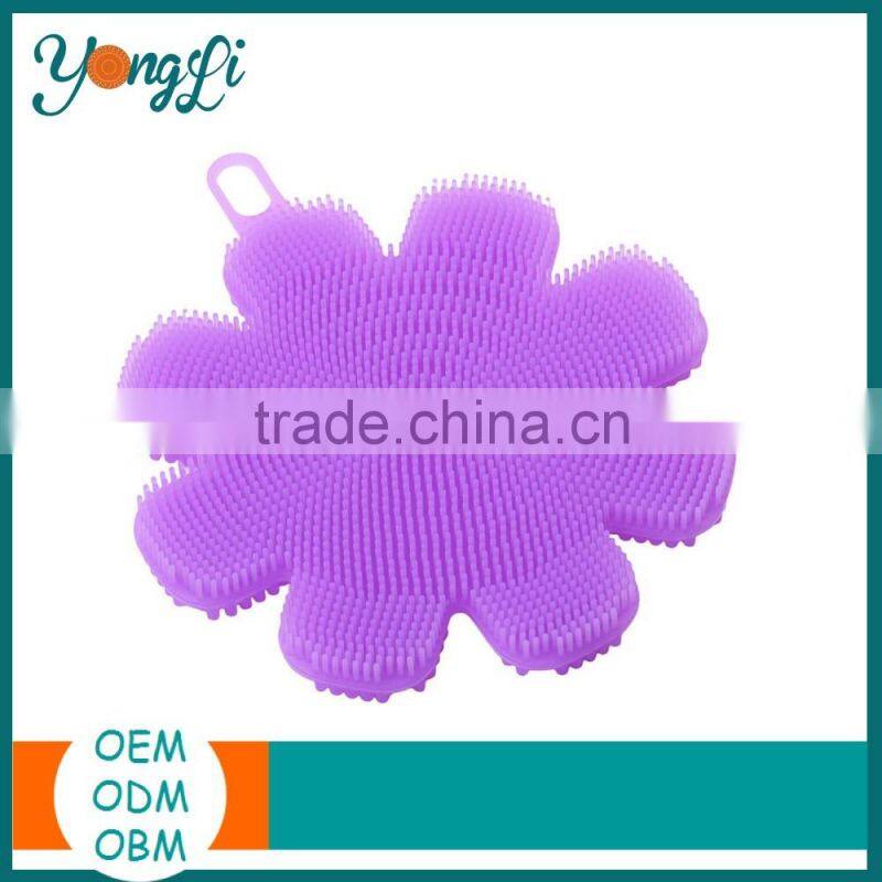 Kitchen Accessories Multi-purpose Cleaning Silicone Dish Scrubber Sponge Brush