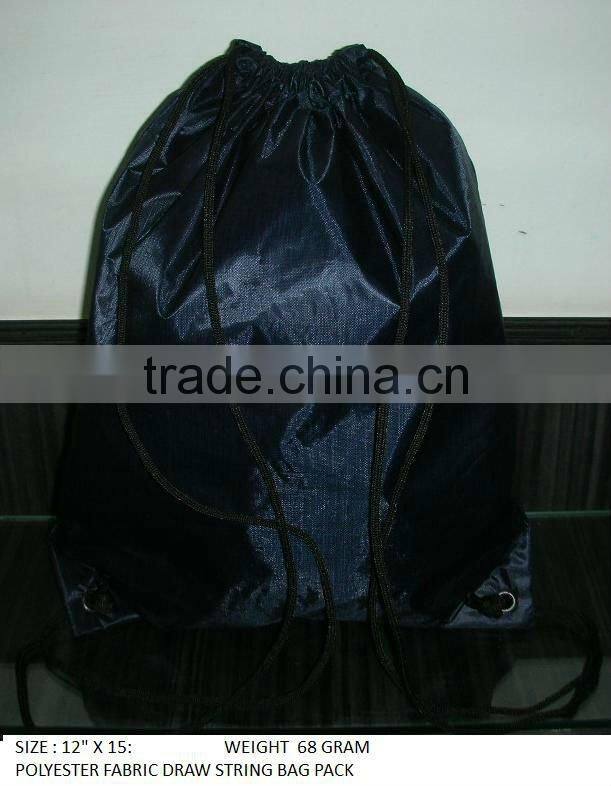 Polyester fabric drawstring bag pack