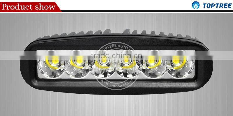 18w 6" led work light bar offroad flood light bar bumper light