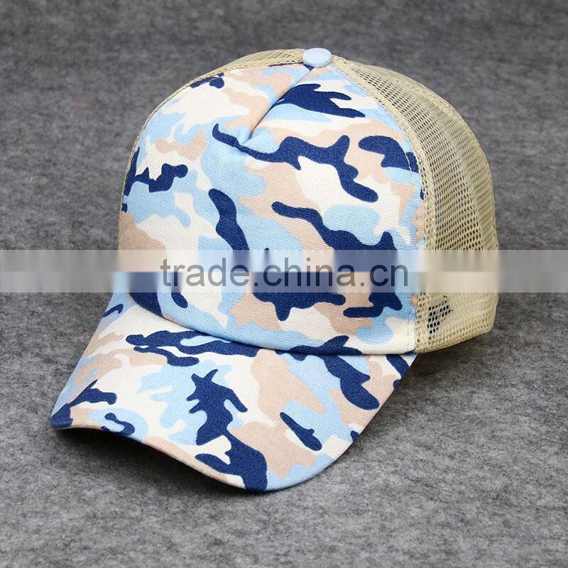 Cheap 6 Panels Wholesale Camouflage Mesh Baseball Cap Custom Trucker Cap