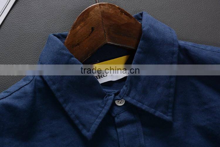 100% cotton applique men's shirt ,long sleeve shirt,Emboridery patch cut shirt