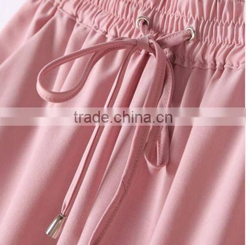 2016 Summer Plus Size Women Harem Drawstring Elastic Waist Pants Casual