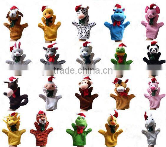 cartoon hand puppets toys mini christmas plush tiger finger puppets toy