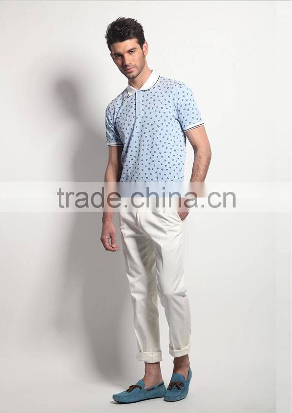 Custom design all over printing short sleeve cotton mens polo shirt wholesale softtextile