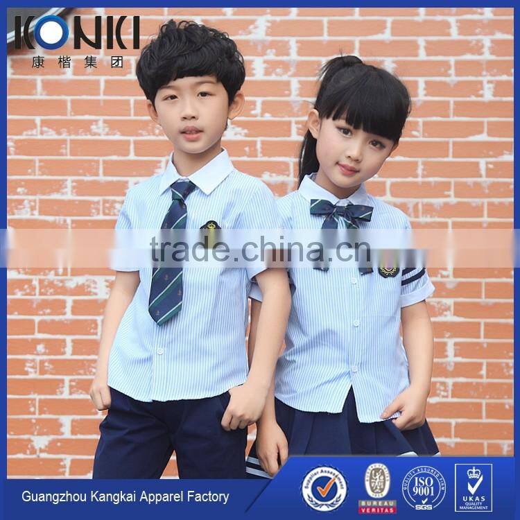 Primary school uniform custom design kids school uniforms wholesale by apparel China factory