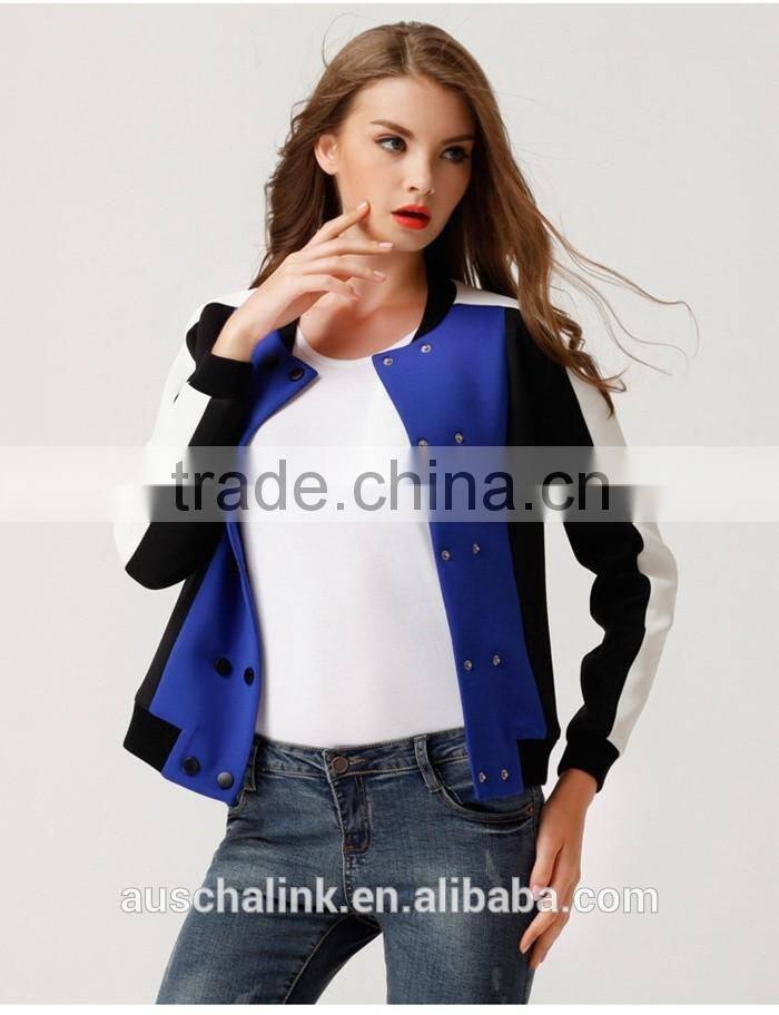outdoor new style woman double breasted sport coat low price