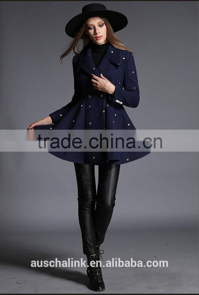 new arrival women chic fashion long cashmere coat OEM service