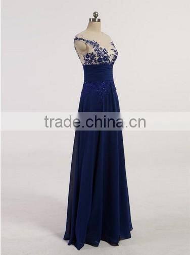 sexy nighty navy blue lace and chiffon mother of bride dress