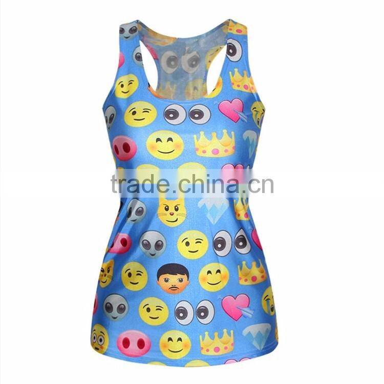 2016 New arrival 100%polyester tops Custom women fitness tank tops sport running singlet