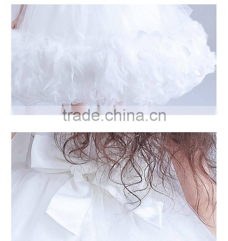 White Flower Girls Dress With Rhinestone Angel Dresses