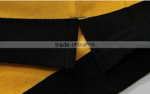Man's vertical striped sport POLO shirt in Guangzhou factory