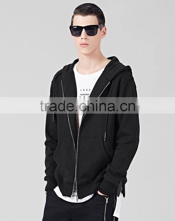 Simple comfortable black plain 80% cotton 20% polyester hoodies