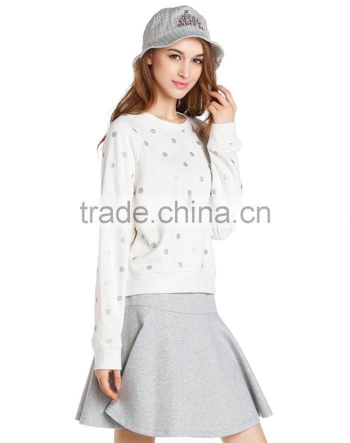 Customize lady outdoor wear fashion design top stitch sweatshirts