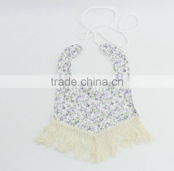 Wholesale Floral Print Cotton Baby Bavoir Bibs Baby Girl Cotton Burp Cloths
