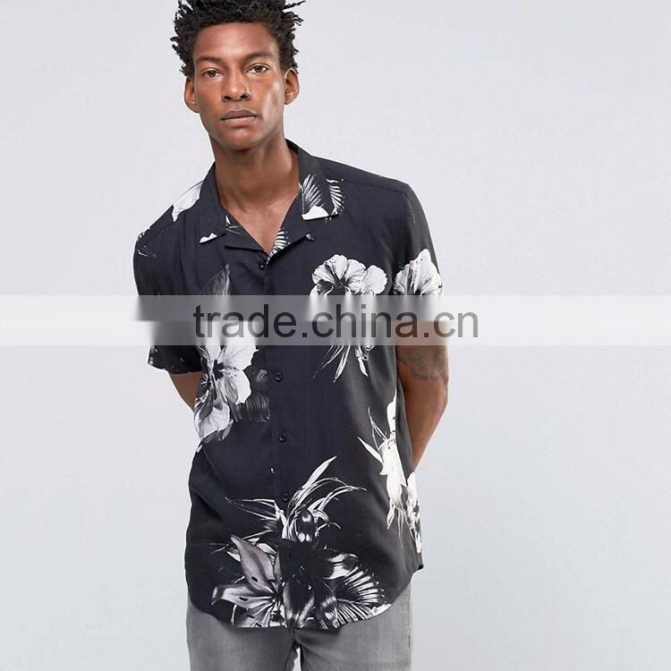 Cheapest Price OEM Service wholesale mens black and white printed dress shirts