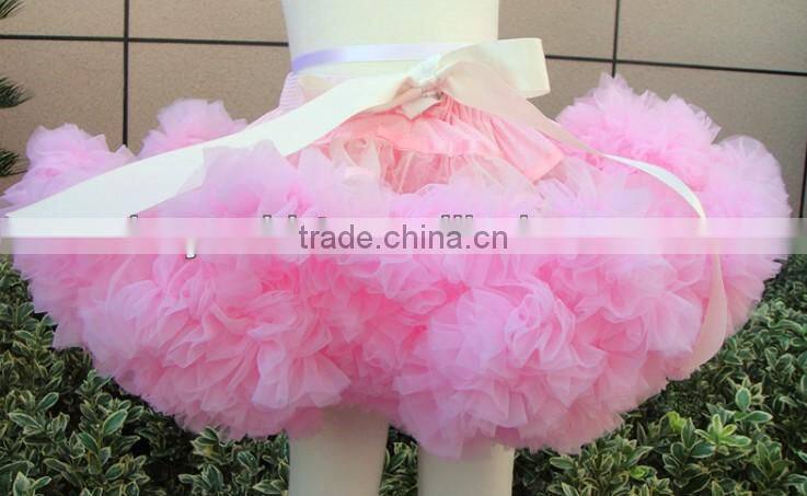 2014 New hot charming Super Fluffy Girls Party Dance Coral Pettiskirts Ballet Girls Ruffled Tutu Fluffy Chiffon Soft Pettiskirt