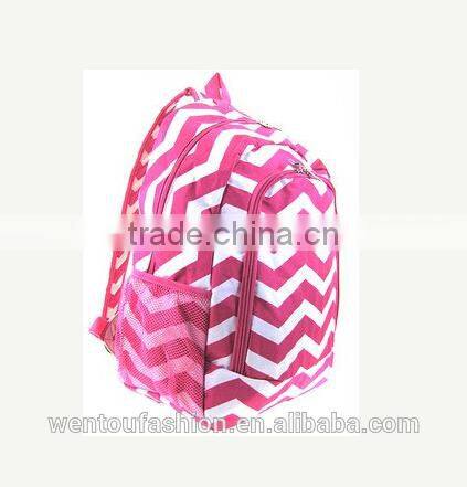 Girls Zig Zag Personalized Chevron Canvas Backpack Monogrammed