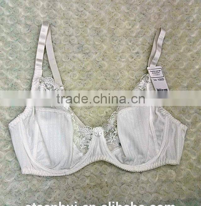 Mature ladies pure color non-padded plus size bra in high quality
