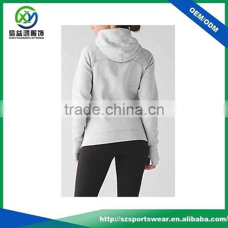 Latest Design ladies 100% cotton light weight grey color windbreaker sports wear bomber jacket