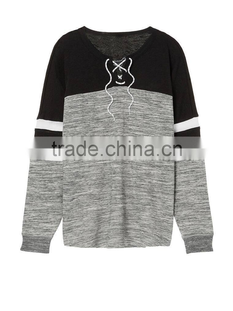 Dongguan womens long sleeve pullover sweatshirts without hood