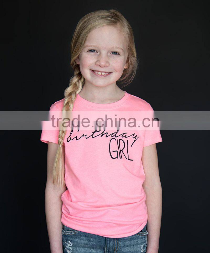 Newest Pink Girl T Shirt Cotton Softly Girls Tee Fancy Baby Kids Wear GT90423-4