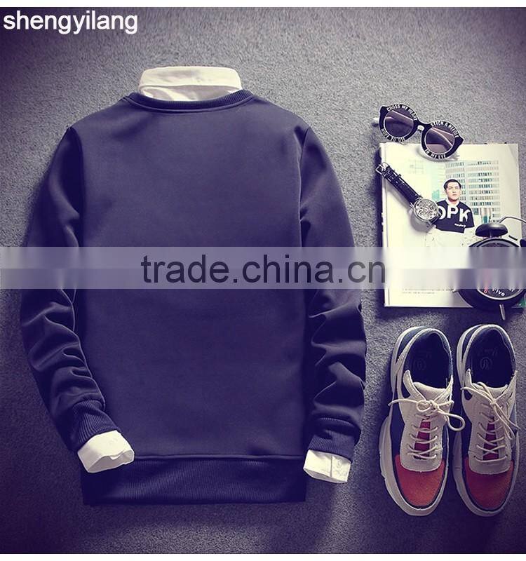 Korean space cotton 200gsm t shirt embossed round neck slim fit mens streetwear t shirt/sweatshirt clothing men