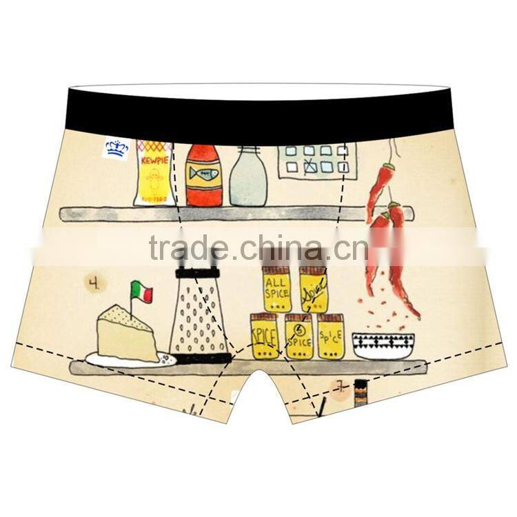 Custom New Products Men Underwear Breathable Printing Design Sexy Boxer