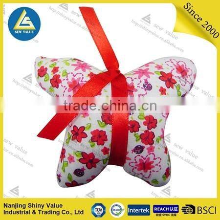 100% cotton Red Floral butterfly shape pin cushions