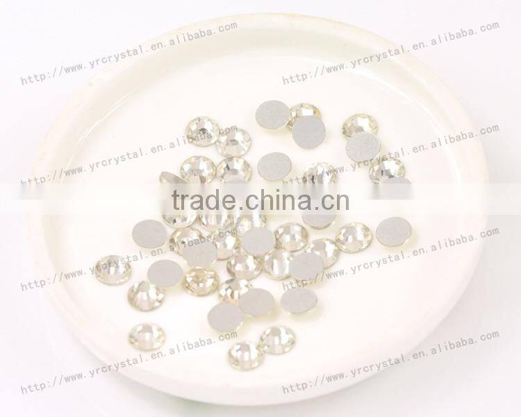 Round shape clear color no-hotfix silver foiling crystal flat back rhinestones