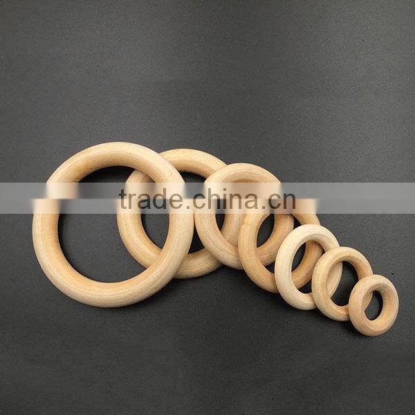 40mm Unfinished Wood Ring Natural Round Beads DIY Craft Accessories
