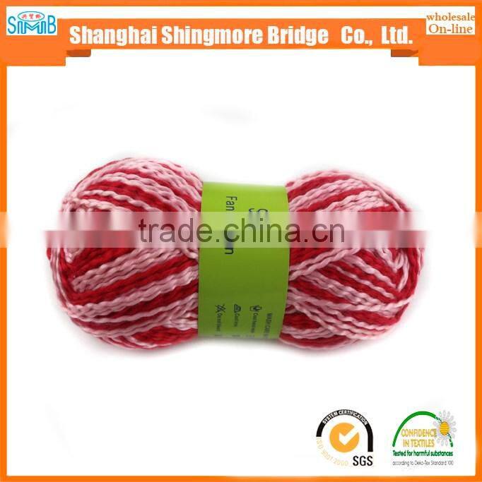 China fancy hand knitting yarn factory direct wholesale 100%acrylic fancy wave tt yarn with oeko tex quality