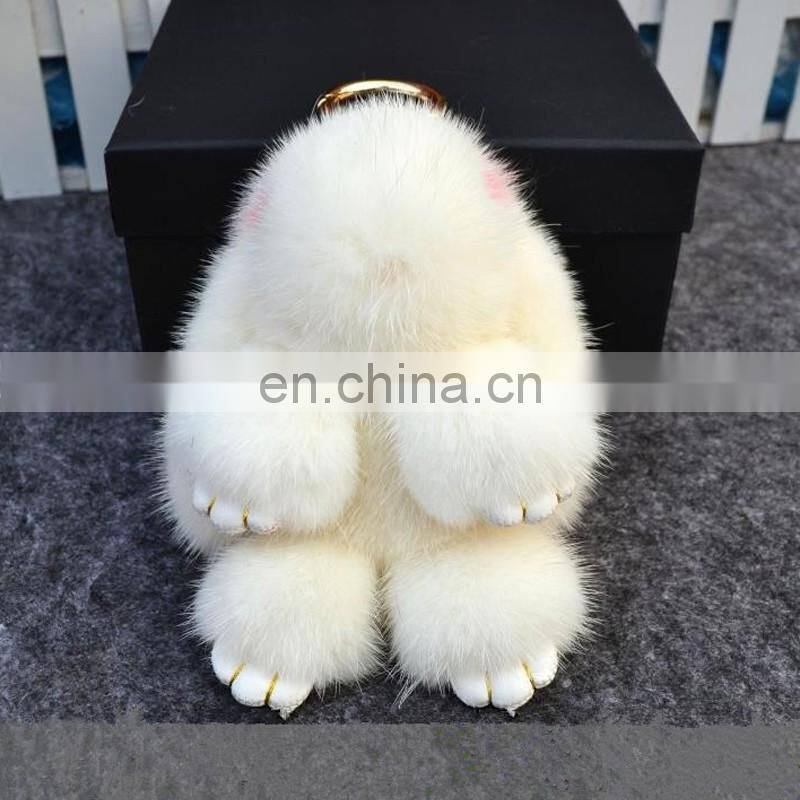 Factory direct supply real mink fur pendant cute Copenhagen rabbit charm