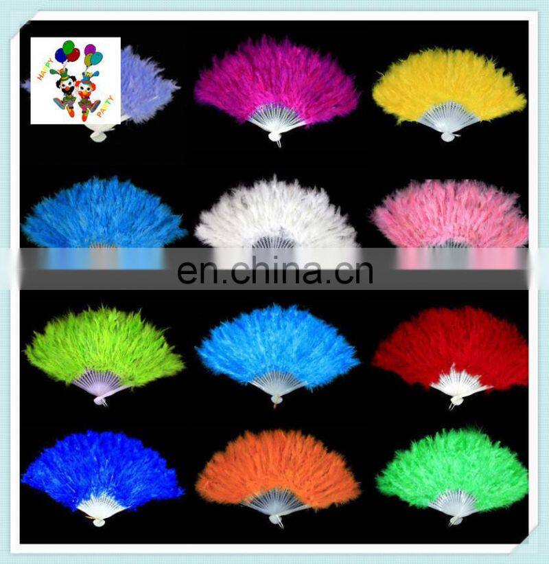 New Costume Wedding Showgirl Dance Folding Hand Feather Fans HPC-0908