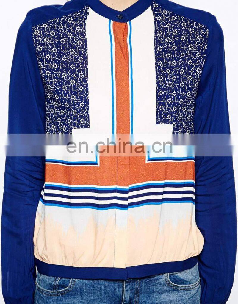 digital printed chiffon fabric blouses for ladies dress 100% polyester