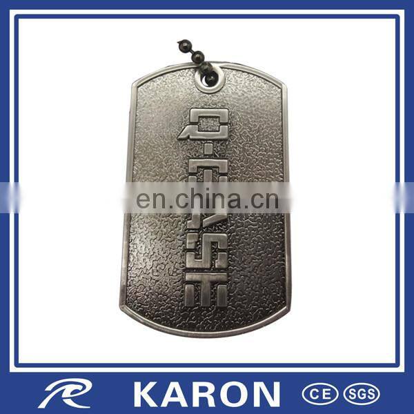 wholesale custom debossed logo solid brass dog tag