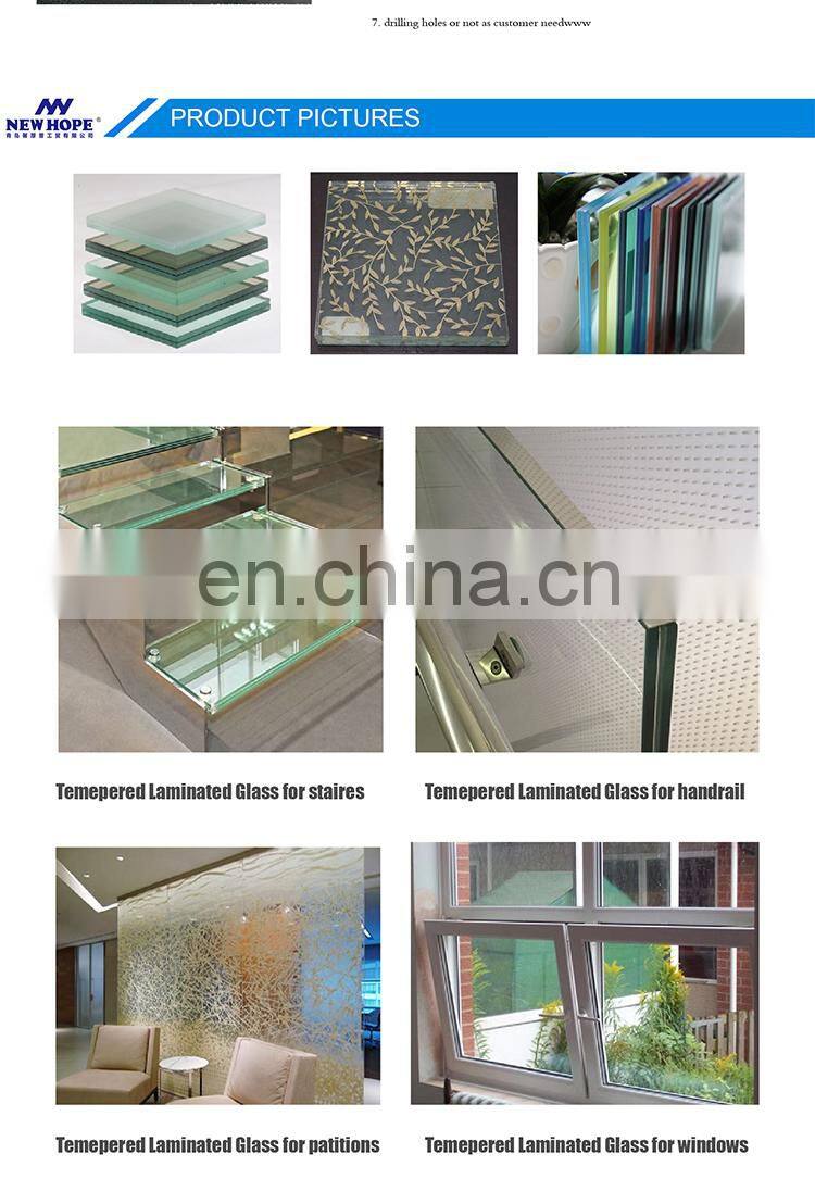 modern glass floating stairs Tempered Laminated Glass for stairs